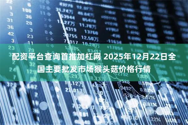 配资平台查询首推加杠网 2025年12月22日全国主要批发市场猴头菇价格行情