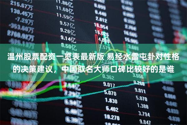 温州股票配资一览表最新版 易经水雷屯卦对性格的决策建议，中国取名大师口碑比较好的是谁